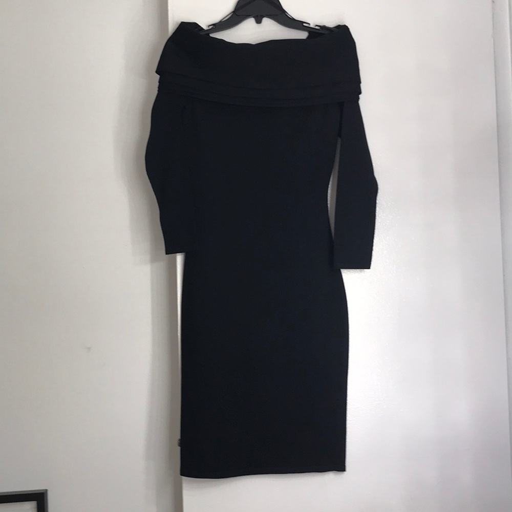 Brandon Maxwell Knit Off Shoulder Layered Dress